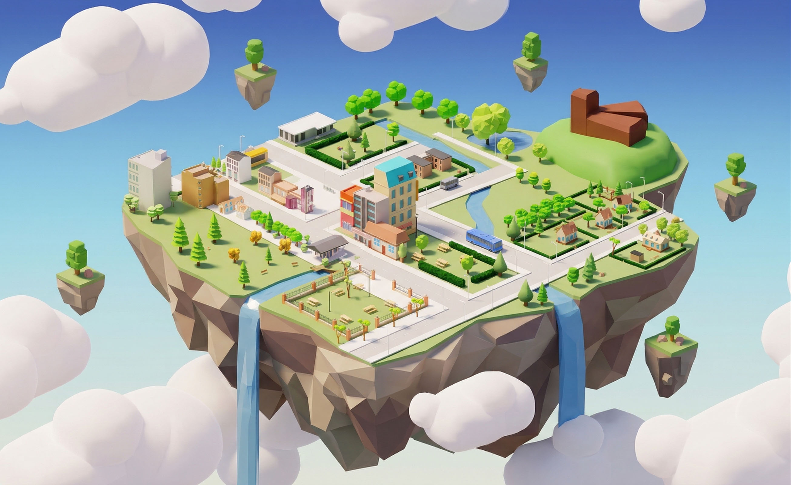 VR Project 3D city scene