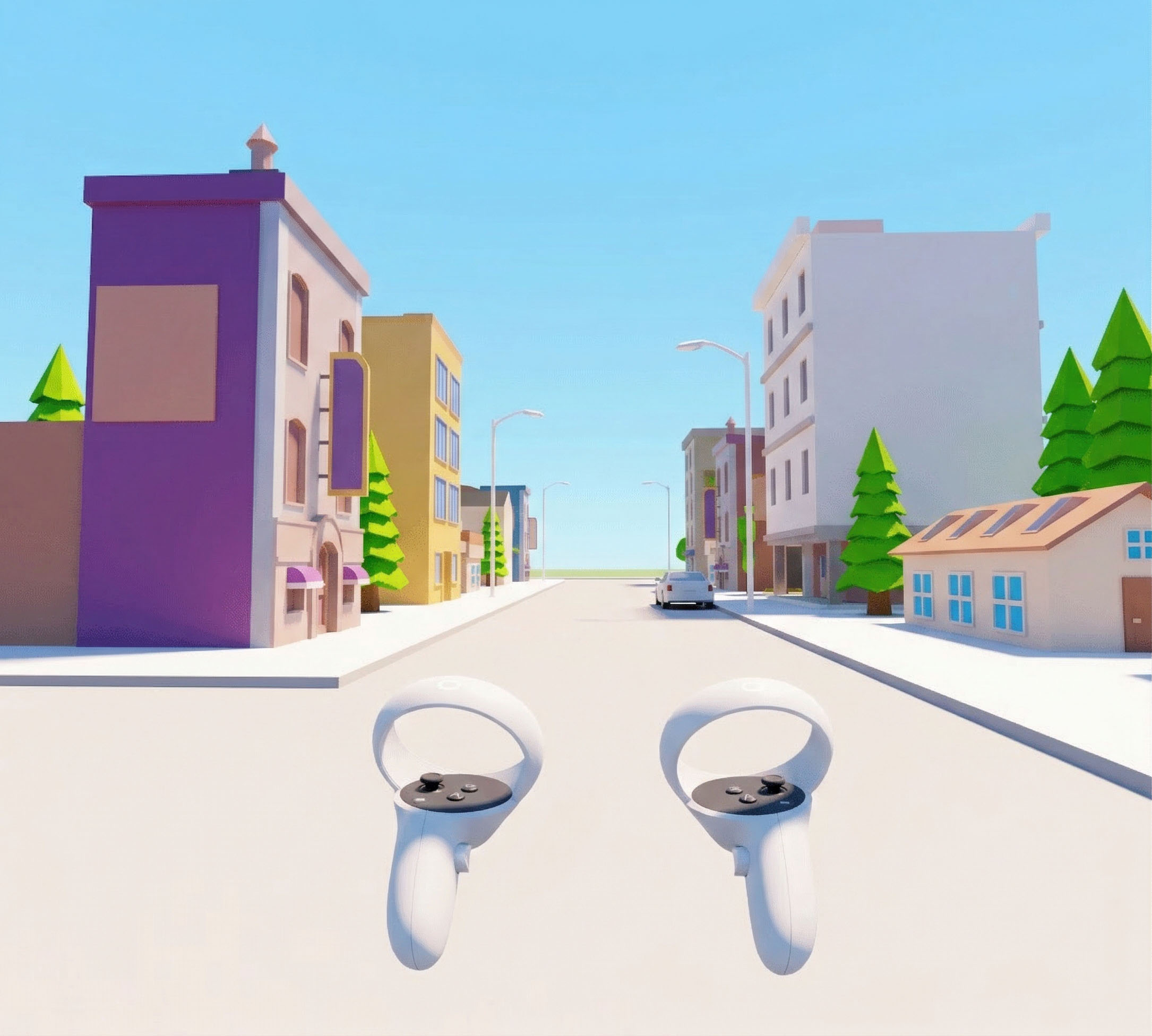 VR scene med controllere